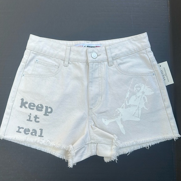 New GUESS Keep It Real Printed Senim Short SZ 27 - Picture 1 of 10